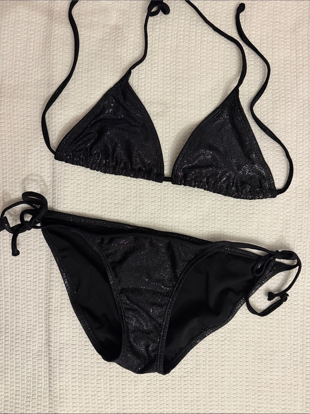 GAP Black Shimmer String Bikini Set